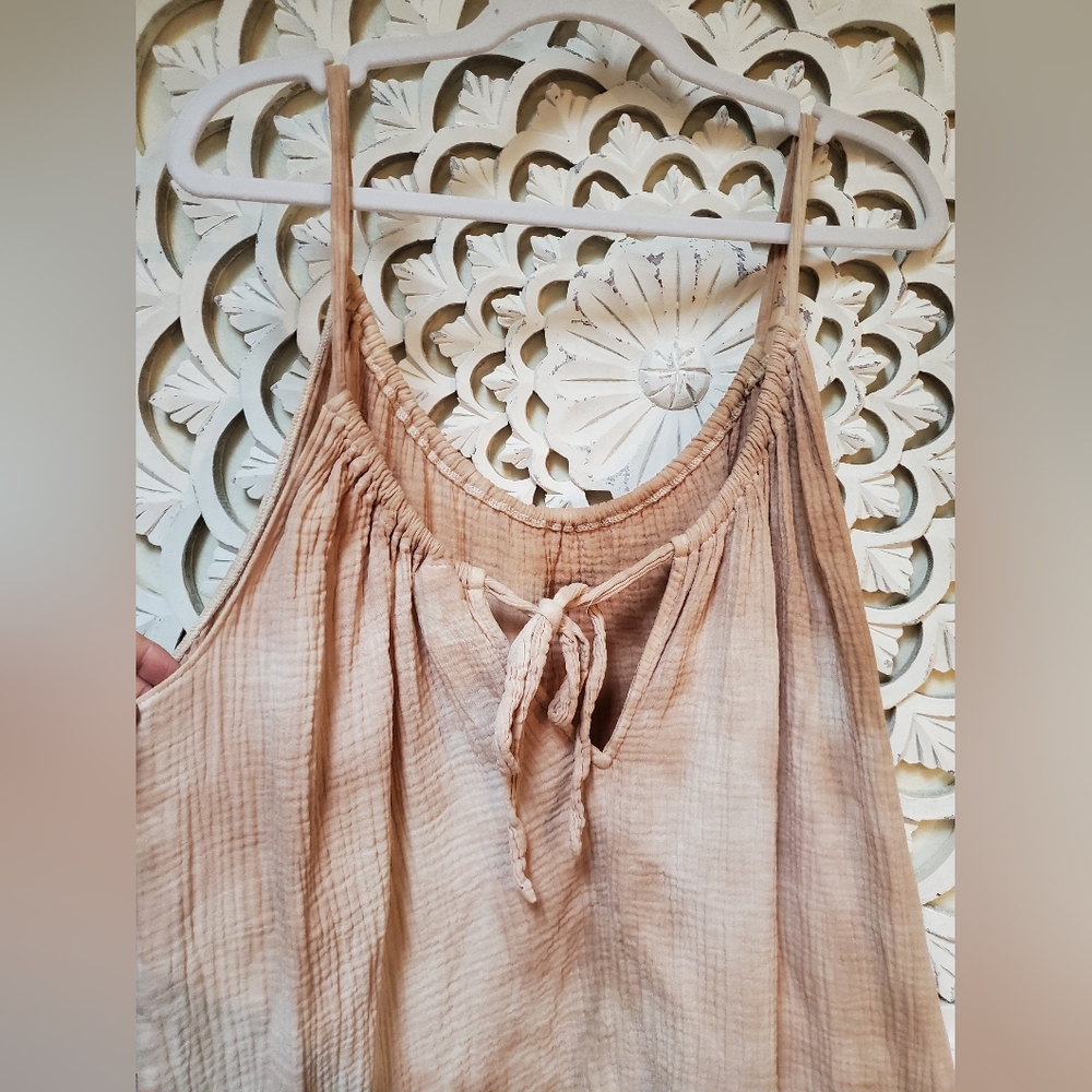 Kona Sol Upcycled Gauze Tank Dress Size Small Tea Dyed Tie Dyed - Picture 5 of 9